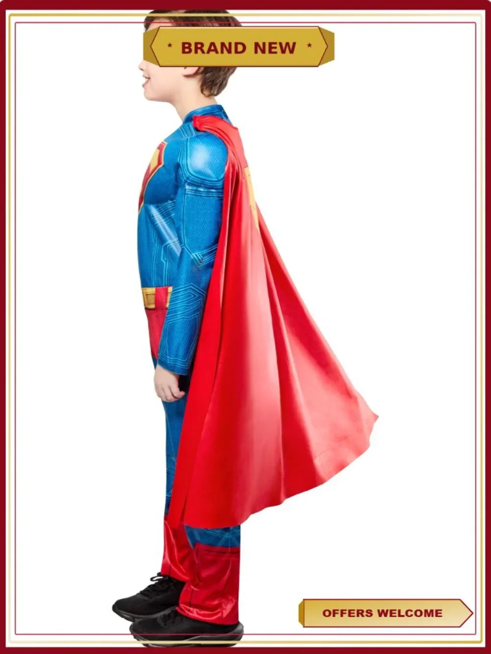 Rubies Superman Muscle Chest Halloween Costume Boys Size L 10/12